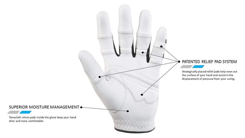 بيونيك Bionic StableGrip مع قفاز جولف مناسب طبيعي - أبيض (Cadet Large على اليسار) - Image 3